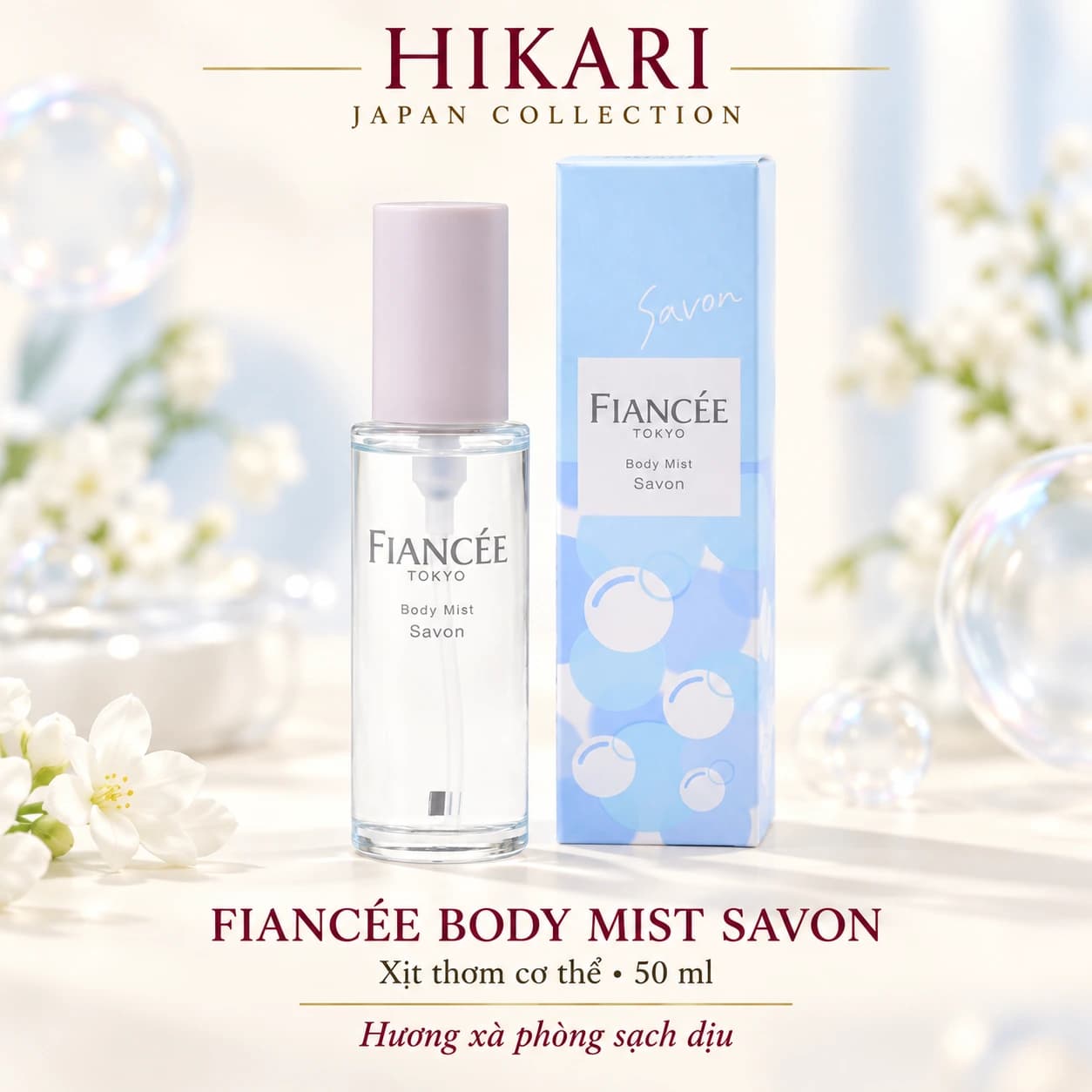 Xịt thơm cơ thể FIANCÉE Body Mist Savon hương xà phòng 50 ml — ảnh 1
