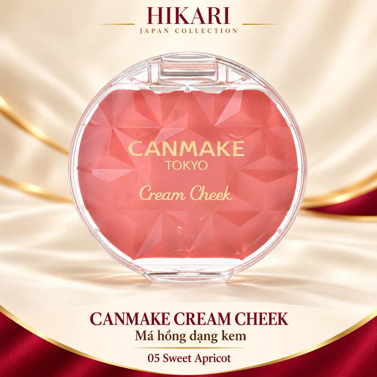 Má hồng Canmake Cream Cheek màu 05 Sweet Apricot