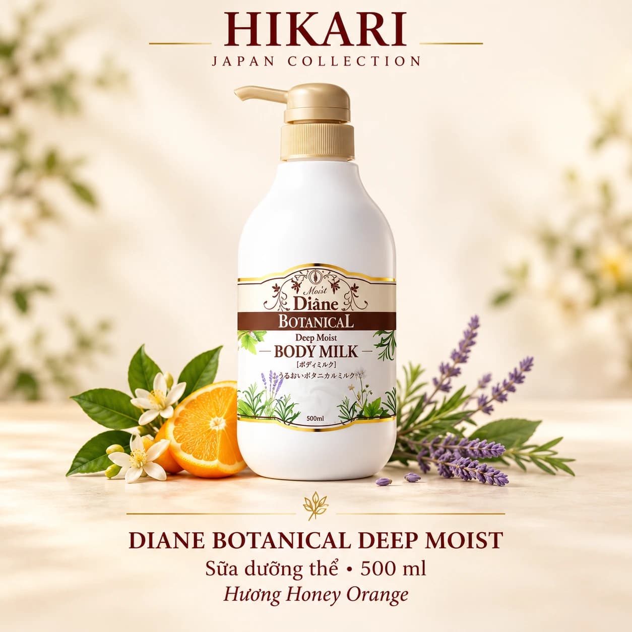 Sữa dưỡng thể Diane Botanical Deep Moist hương Honey Orange 500 ml — ảnh 1